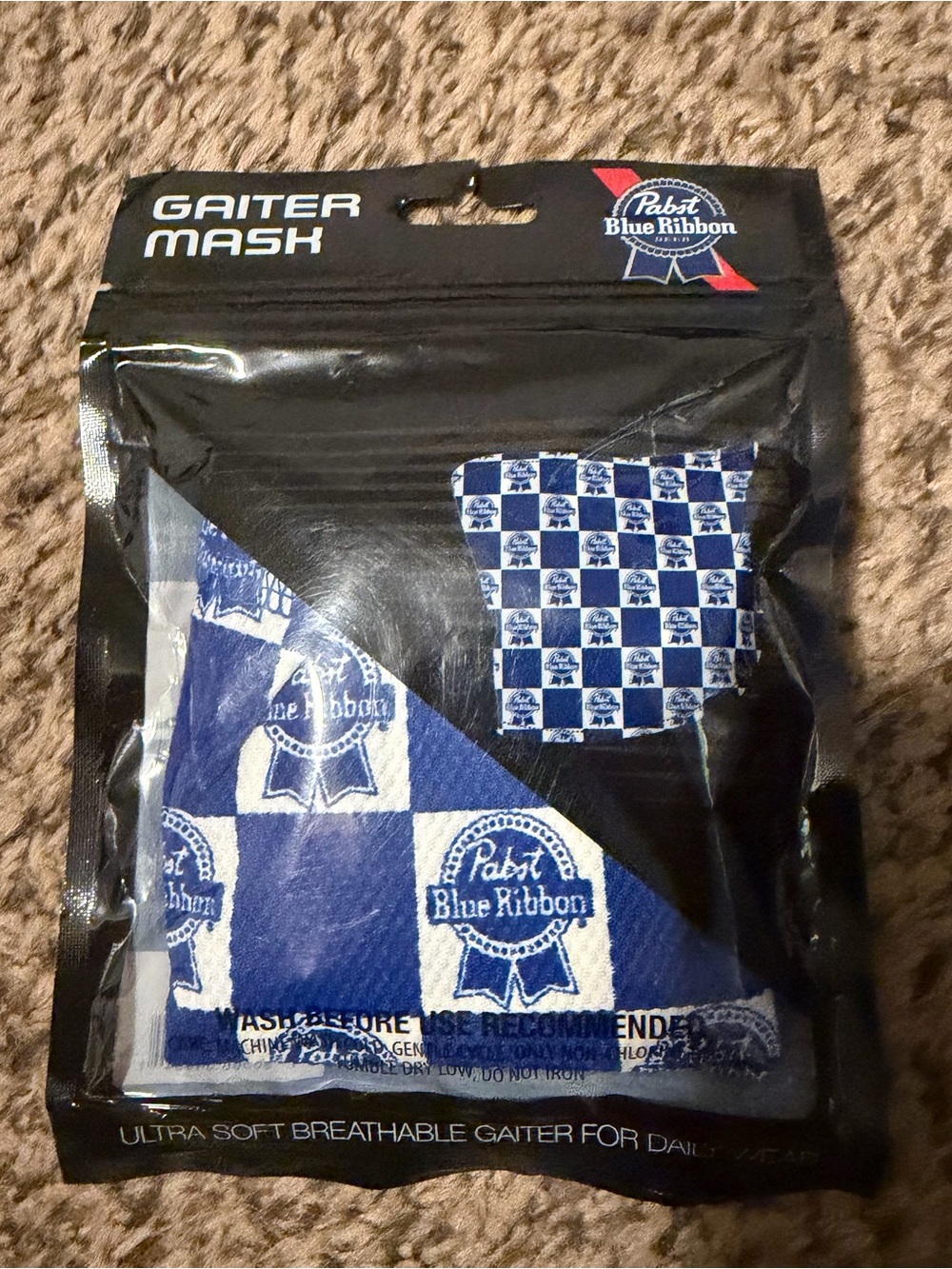 Pabst Blue Ribbon Blue Logo Gaiter Mask